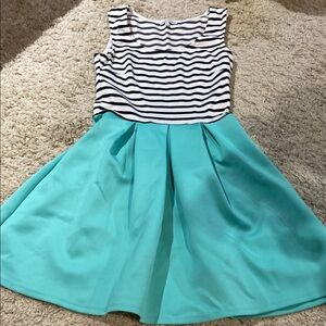 Charlotte Russe Black and White Pleated Mini Dress